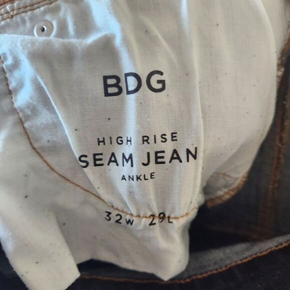 BDG From Urban Outfitters High Rise Seam Ankle  Jeans Womens 32x29 Dark Wash - Picture 11 of 12
